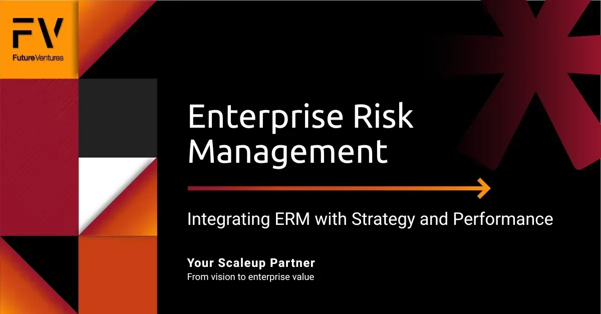 Title slide: "Enterprise Risk Management" text over dark background with orange and red geometric shapes.