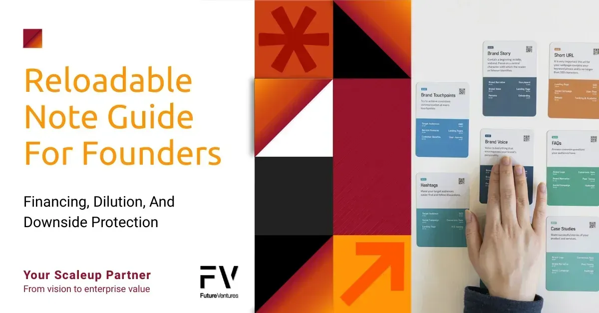 Reloadable Note Guide for Founders cover: financing, dilution and downside protection