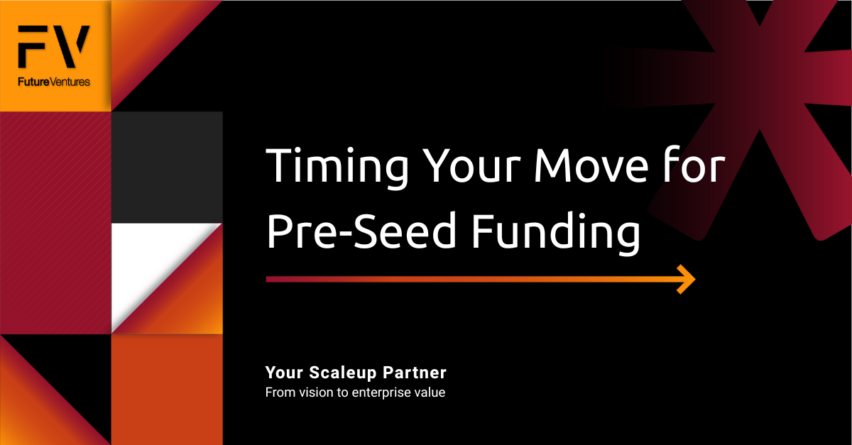 An abstract illustration representing the concept of optimal timing for raising pre-seed funding.