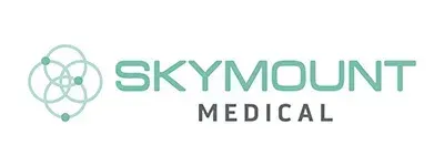 Skymount Medical logo with teal geometric emblem and gray text on a white background.